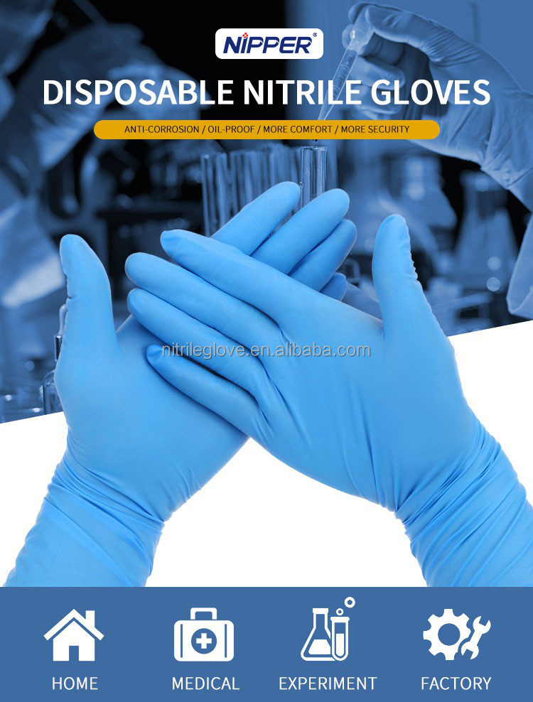 Power Free Nitrile Gloves Black Nitrile Gloves Large S M L XL Size