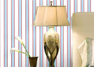 Wholesale Removable Modern Removable Wallpaper / Vertical Striped Wallpaper Dark Blue And Red Color from china suppliers