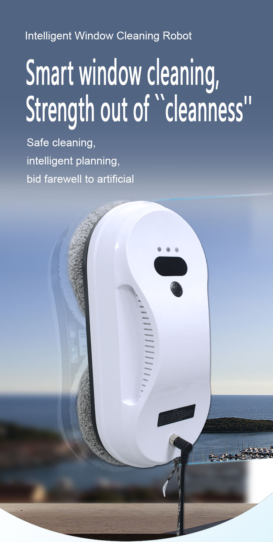 Smooth Cleaning Window Cleaner Robot 80w 65dB Automatic Window Cleaner