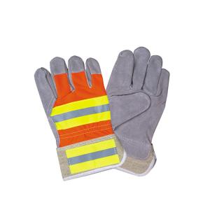 Wholesale LC21175 High Visibility Cow Split Leather Working Gloves for Occupational Safety from china suppliers