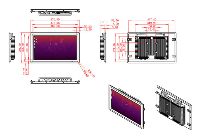 18.5-Inch Precision Linux Screen for Transportation Panels and Equipment Control