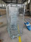CE Hot Dipped Zinc 4 Sided Wheeling Roll Cage Containers