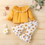 Trumpet Sleeve Spring Children'S Clothing Two Piece