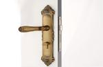 Room Door Mortise Lock Set With 130×68 mm Lever Handle Antique Yellow Bronze