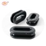 Custom Heat Resistance Black Silicone Rubber Hole Grommets Plug / Rubber Cable