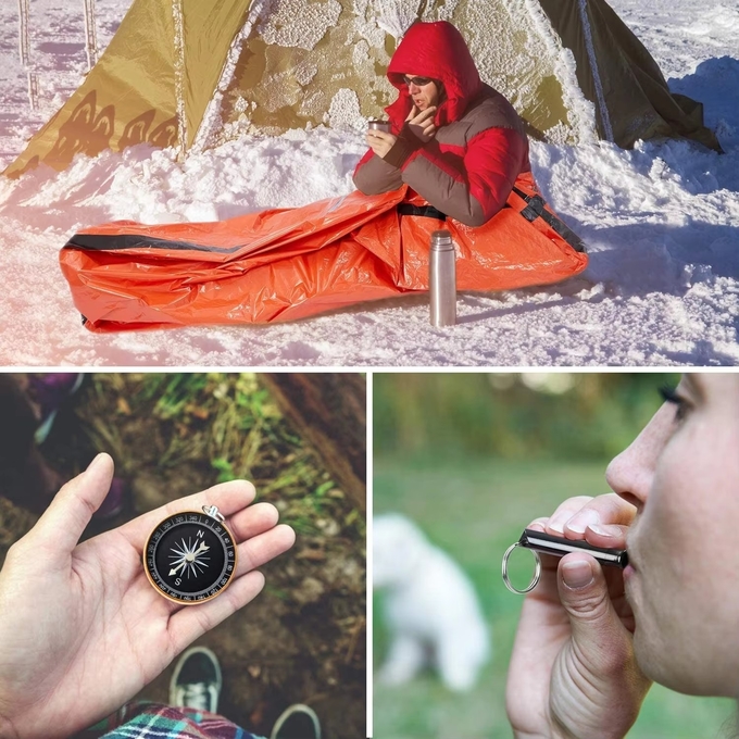 2024 Wholesale Compact Sack Waterproof Survival Bivy Thermal Emergency Sleeping Bags Emergency Rescue Equipment
