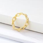 Delicate Chain Shape CZ Diamonds Eternity Rings 925 Sterling Silver for Men's