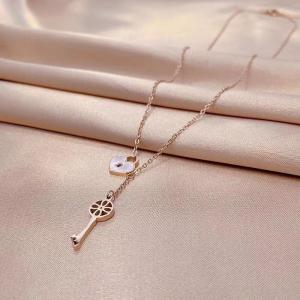 Wholesale ODM Titanium Steel Key Gold Pendant Necklace Womens from china suppliers