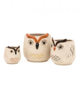 China 24 Inch 6 Inch  16 Inch Ceramic Flower Pots 3D Unique Owl Lovely Flower Succulent Pots Mode on sale