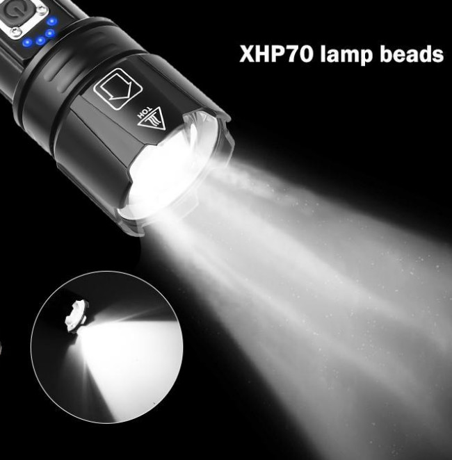 High Lumens LED Torch Flashlight Rechargeable For Outdoor Activity