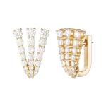 18K Gold Plated 925 Sterling Silver Pave CZ Women's Huggie Earrings CLASSIC