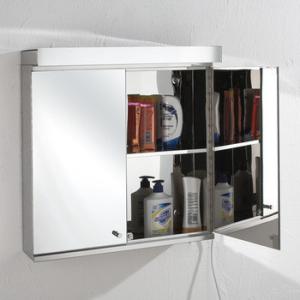 Wholesale Illuminated Wall Mounted Bathroom LED Mirror Cabinet Stainless Steel Frame from china suppliers