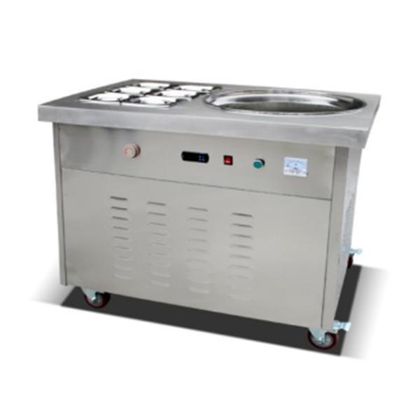 48cm Single Pot Fried Ice Cream Roll Machine With Universal Wheels / 6 Pans