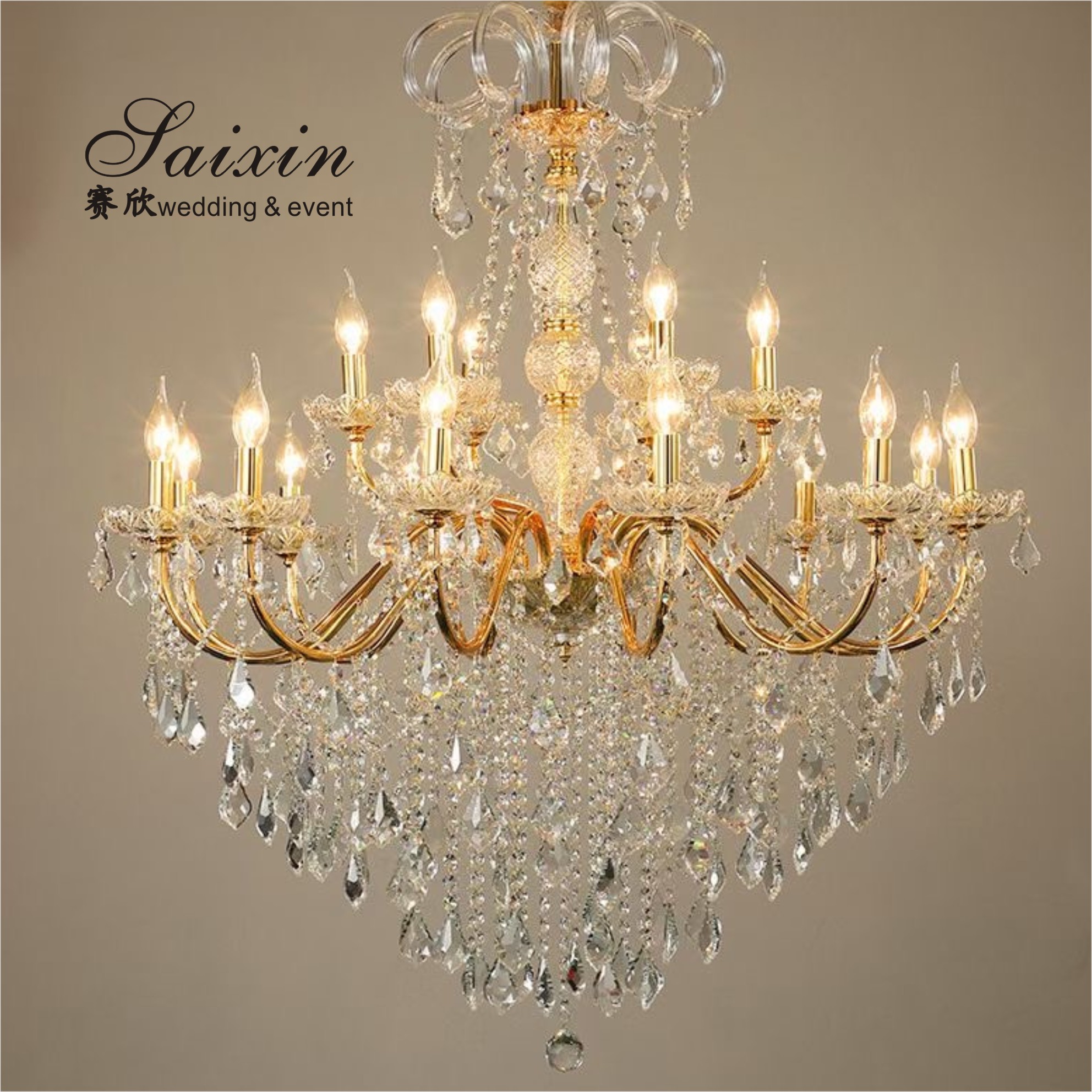 White Crystal Chandelier Lights Crystal Ceiling Lamp Decoration 100CM