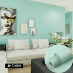 Fireproof PVC Self Adhesive Vinyl Wallpaper 0.6M*100M Plain Green Wallpaper