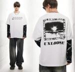 Oem Apparel Manufacturers 230GSM 100% Cotton Men'S Oversized Print Double Long