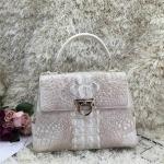 Authentic Crocodile Skin Lady White Purse Genuine Alligator Leather Women Single