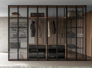 Wholesale Modern Customized Glass Wardrobe Fitted Bedroom Closet from china suppliers
