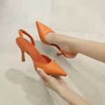 YTH008 Single Shoes Women'S New Pointed Toe European And American Summer Leather