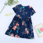 Summer Children's Clothing Solid Color Cotton Printed Short Sleeve Casual Girls