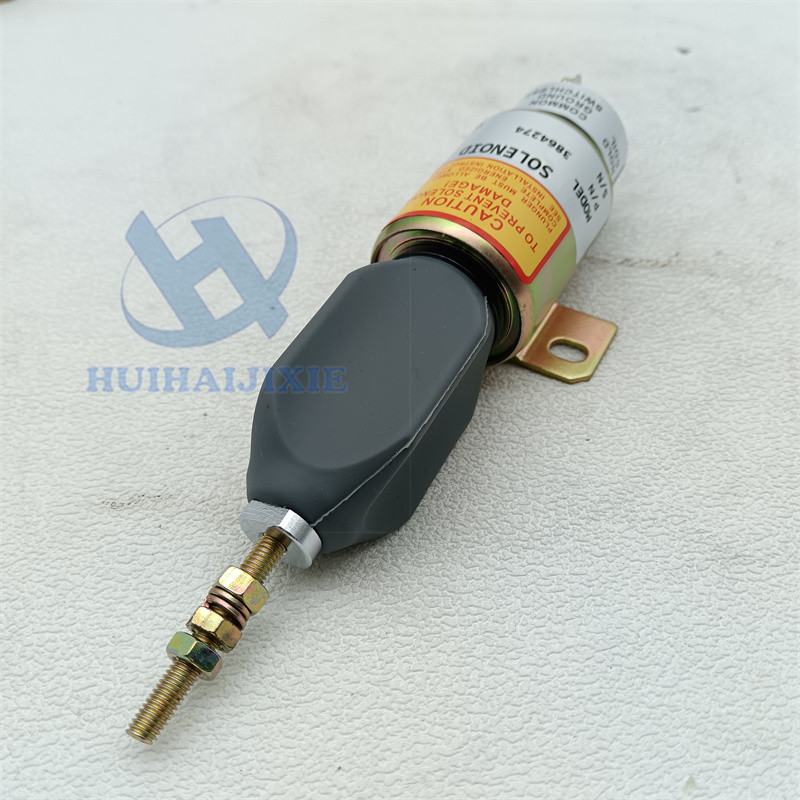 3864274 Stop Solenoid Valve 24V Fuel Shutoff Solenoid Valve for Excavator Engine Parts
