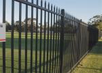 Black powder coated security backyard metal steel picket fence