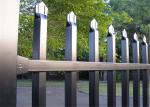 Powder coated hot galvanized tubular flat top picket steel tubular fence