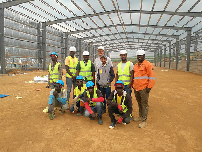 Welded H shape Lightweight Steel Frame Construction For Industrial Workshop
