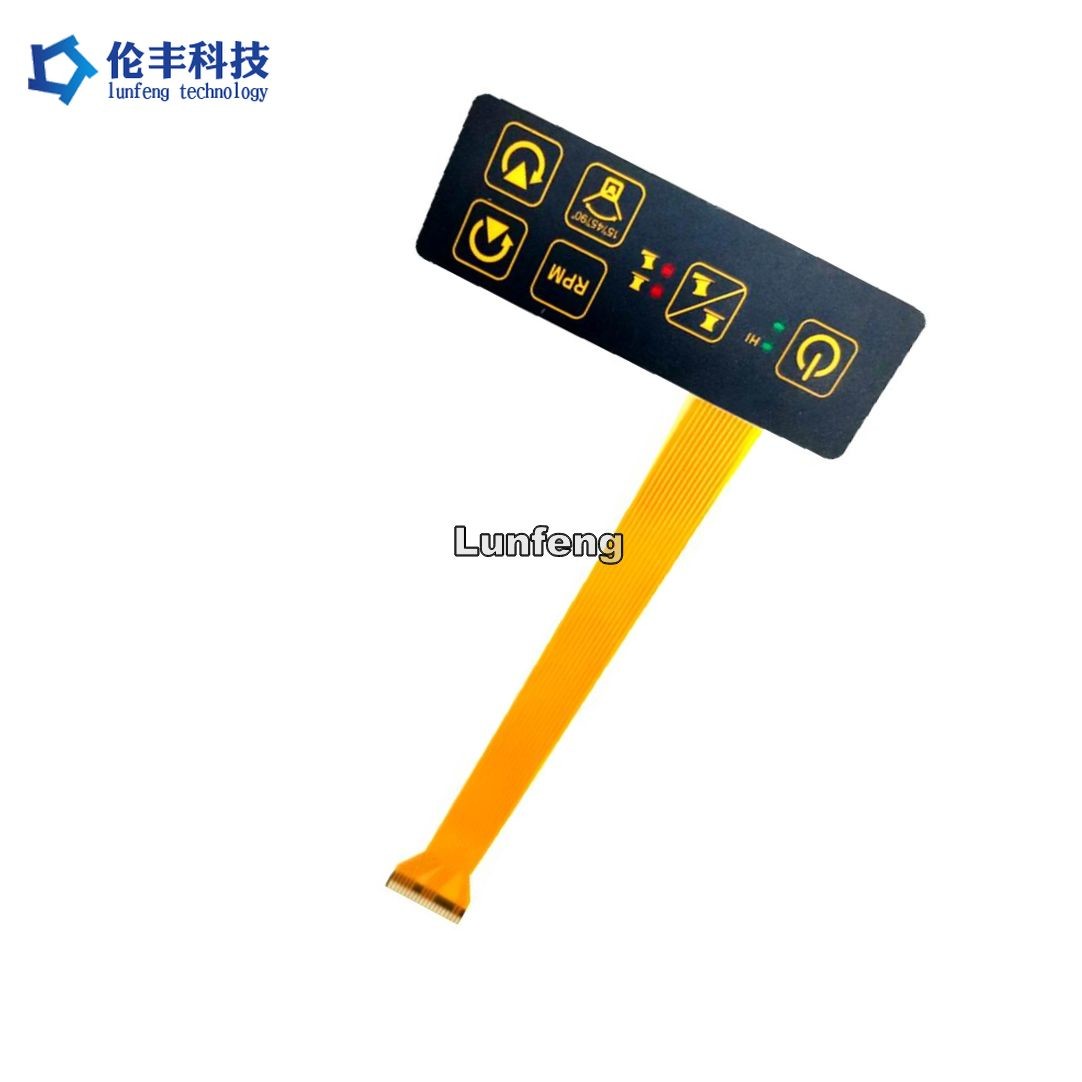 Red Green LED Tactile Membrane Switch Keypad FPC Circuit 3M Adhesive