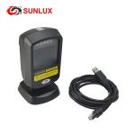 On Counter Or Hands Free 2D Barcode Scanner Black Case USB Cable