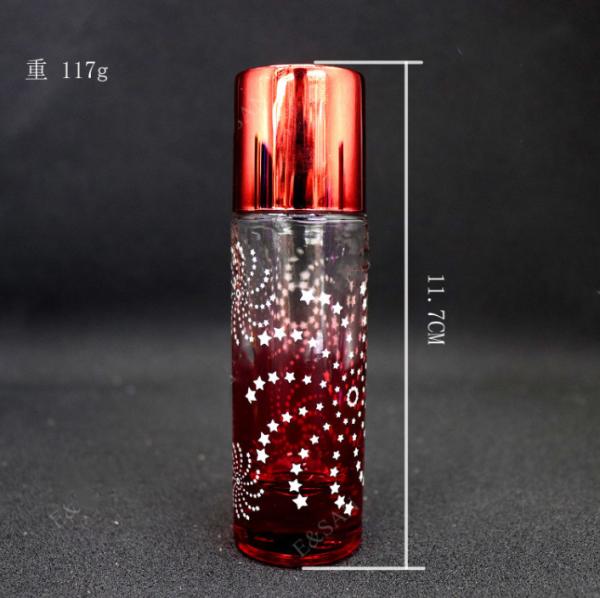 perfume spray bottle screw glass bottles black blue red pink green cap plastic