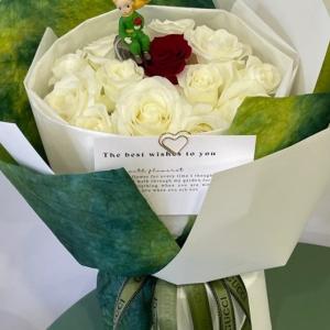 Wholesale Ink-wash paper flower bouquet, Little Prince decorative wrapping paper, flat stone-textured paper packaging, fresh flowers, handmade flower shop from china suppliers