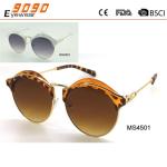 Women's round sunglasses with metal frame, special retro design stylish, UV 400