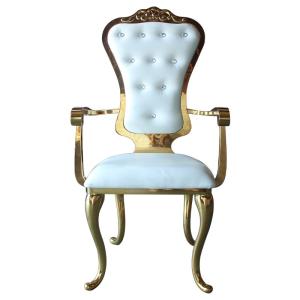 Wholesale Luxury Armchair Bridal Shower Chair Gold SS Frame For Hotel Event Reception from china suppliers