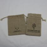 Traditional Printed Jute Drawstring Bag Soft Material For Wedding Favor