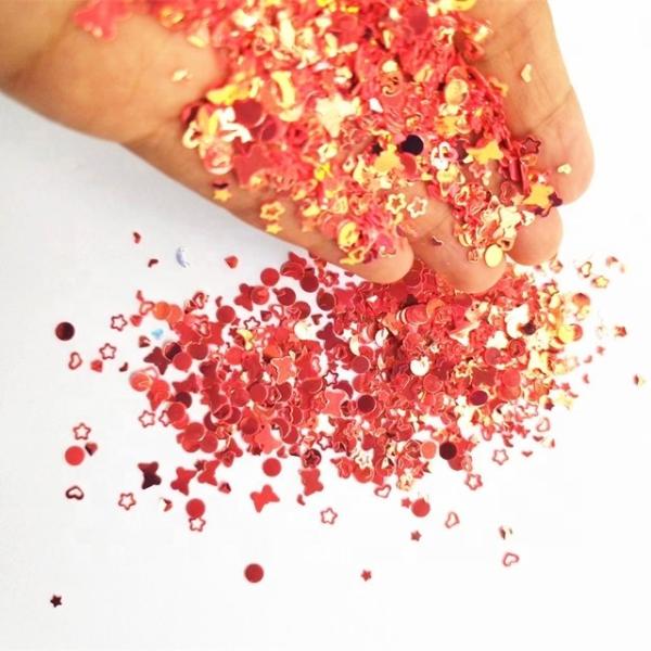 Multi-functional Mixes Sequins Pink Butterfly Dots Glitter Open Heart Open Stars