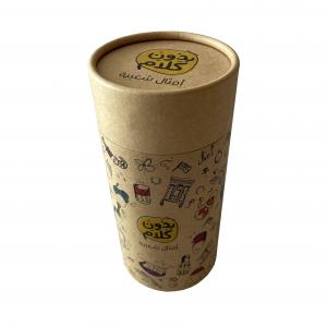China Custom 150gsm Kraft Paper Cans Packaging Recycled Tube Tea Box on sale