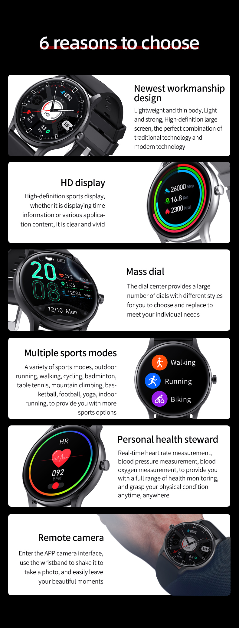 1.28inch IP67 Waterproof Smart Watch Sedentary Reminder Sleep Mode