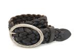 Comfortable Braided Leather Belt Black For Male Casual 3.5cm Width
