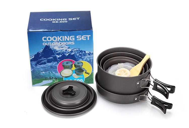 Modern Design Style Picnic Camping Cooking Set With Aluminum Handle