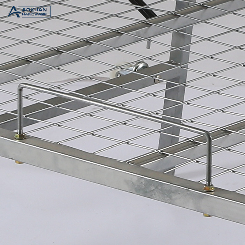Single Gray Iron Net 90x190cm Collapsible Metal Bed Frame