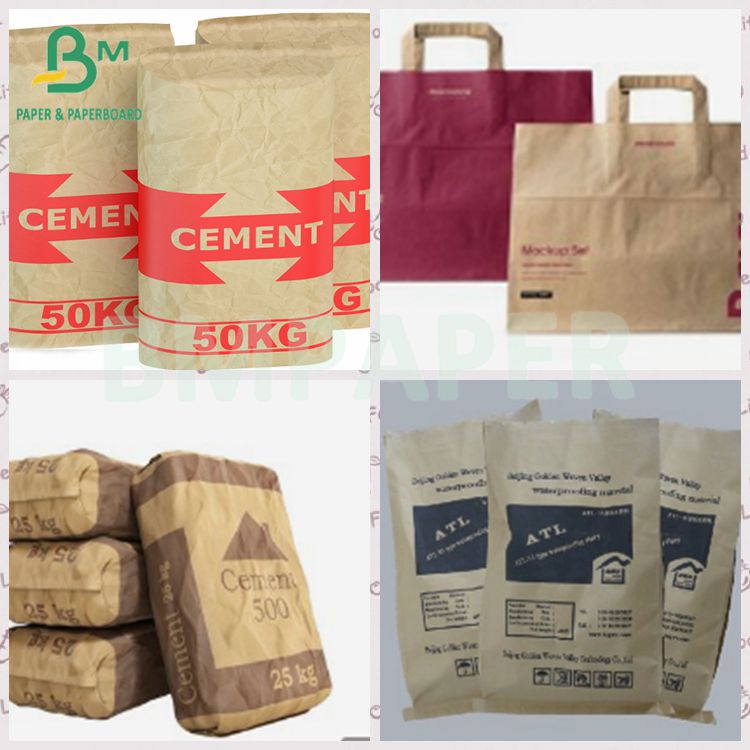 80gsm Strong Semi - Extensible Brown Sack Kraft Cement Bag Paper