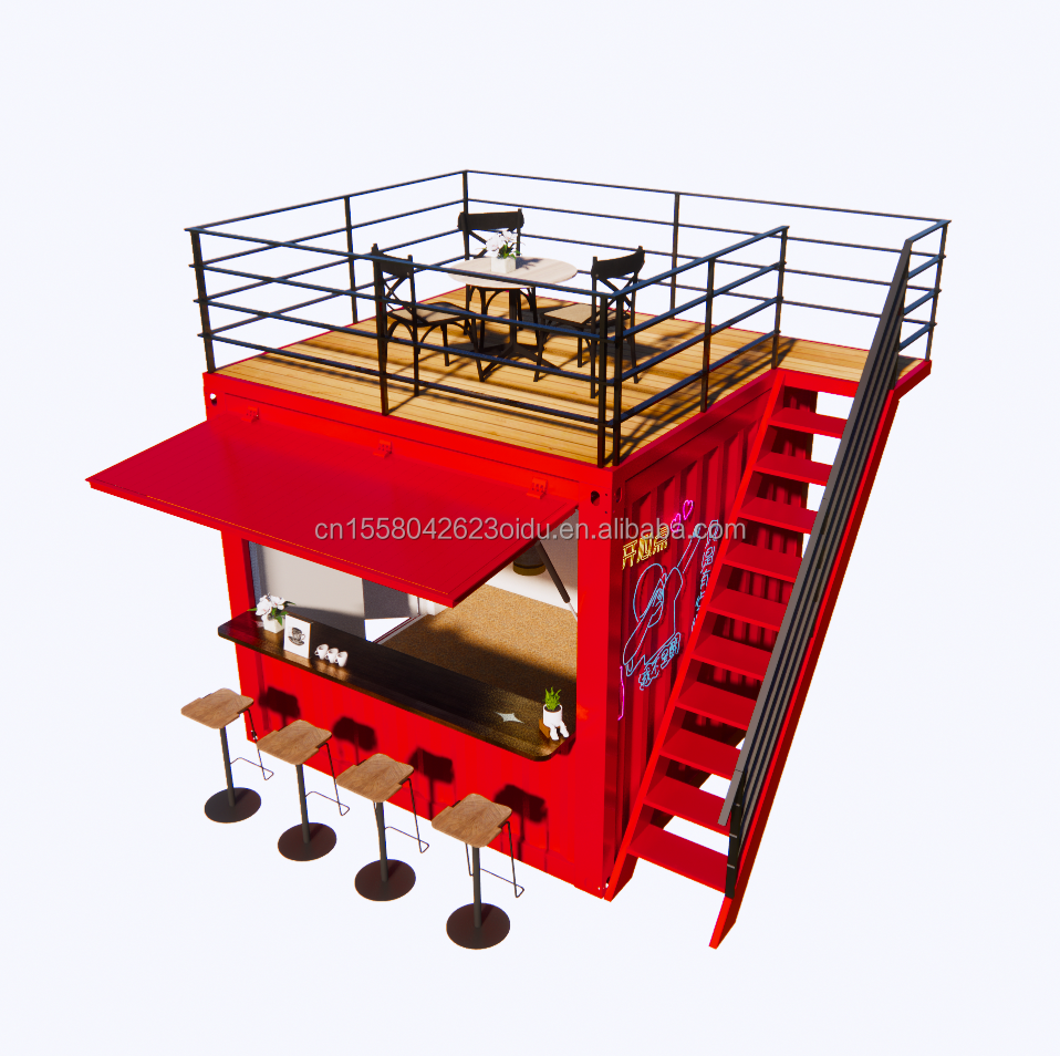 Shop Professional Customized Container Coffee Shop Bar Fast-food Restaurant Convenience Store Kiosk Booth with Aluminum Alloy Windows