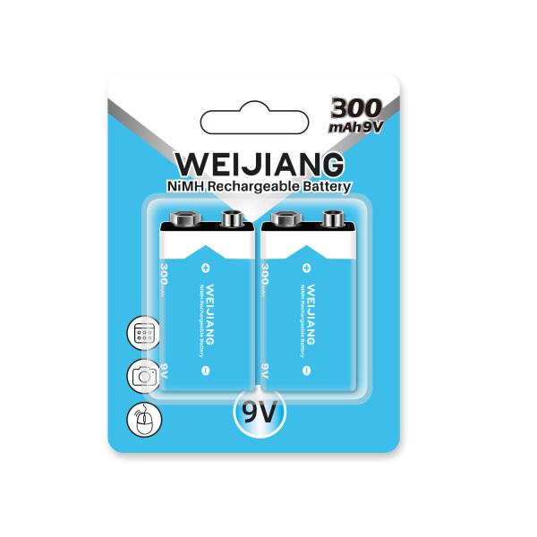 Rrgeable battery 9V 6F22 nimh battery 300mah rechargeable ni-mh battery 9v for