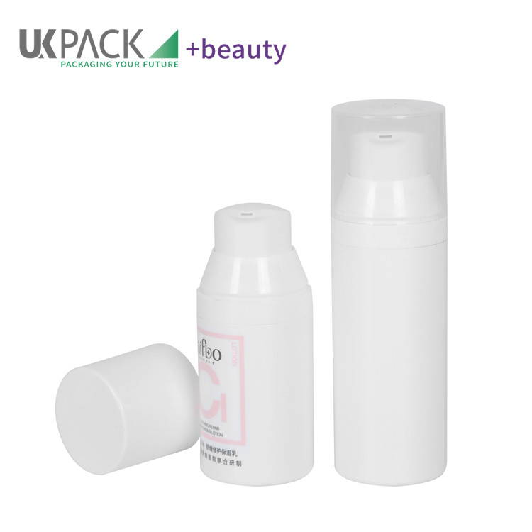 Round Airless Pump Bottle 30ml 50ml 75ml 100ml For Lotion Packaging