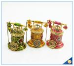 Jeweled Enamel Trinket Box Antique Telephone Shape Trinket Box For Women's Gift