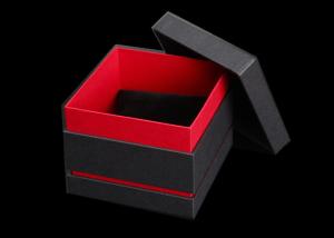 Wholesale Black &amp; Red Paper Watch Box Cardboard Covered Gift Packaging Custom Logo from china suppliers