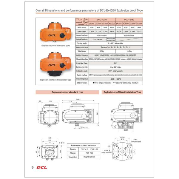 HVAC 90° Turning 400Nm Explosion Proof Electric Actuator