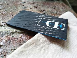 Wholesale High Quality Foil Stamped Business Card On Black Velvet Paper Blue Foil Edge Card from china suppliers
