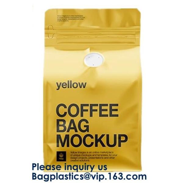 Oxo-Degradable stand up pouches Coffee Bags Stand Up Pouch With Valve Side Gusset Bag with Valve Flat Bottom Pouch with